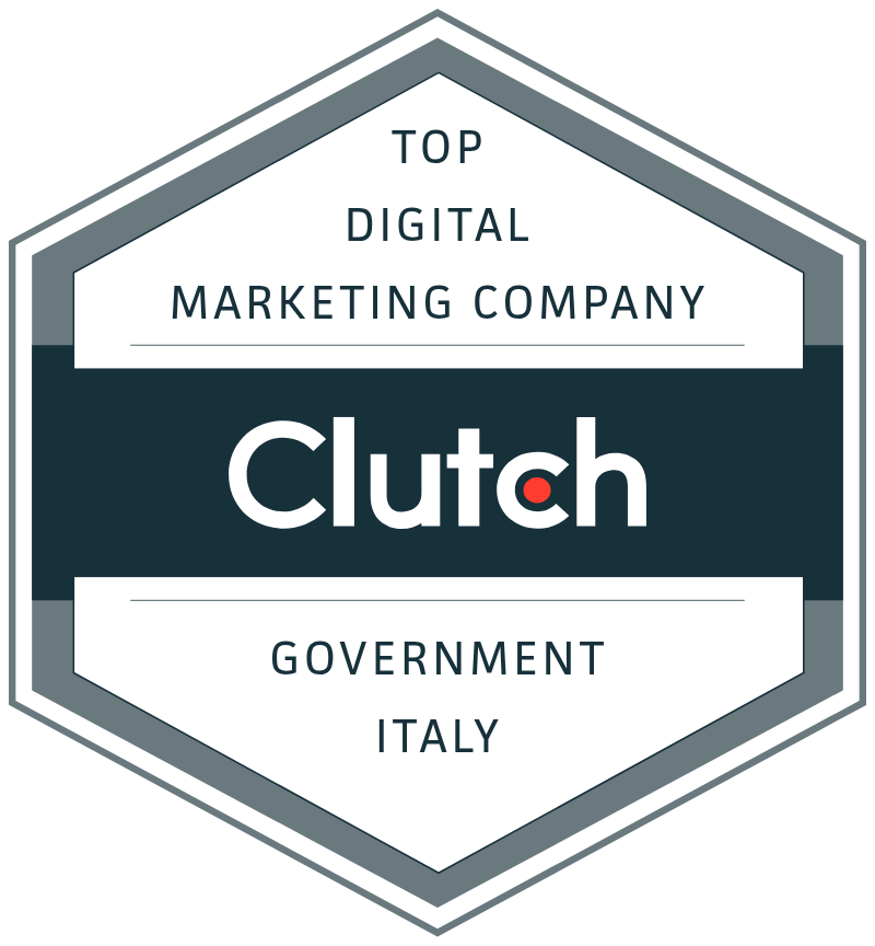 Logo Clutch Top Digital Marketing Company, agenzia di branding Italia.