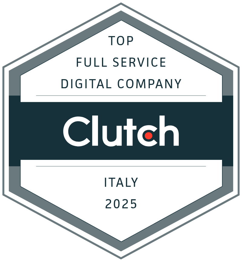 Logo Clutch Top Agenzia Full-Service Italia 2025. Riconoscimento per Bliss Agency, tra le migliori agenzie branding e digital in Italia.