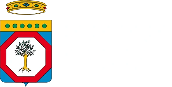 Logo ufficiale della Regione Puglia: stemma con albero d'olivo e corona, simbolo istituzionale della regione Puglia.