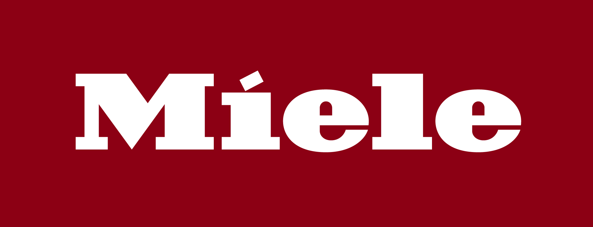 Logo Miele rosso. Elettrodomestici Miele: qualità e design tedesco. Scopri la gamma di prodotti Miele per la casa e la cucina.