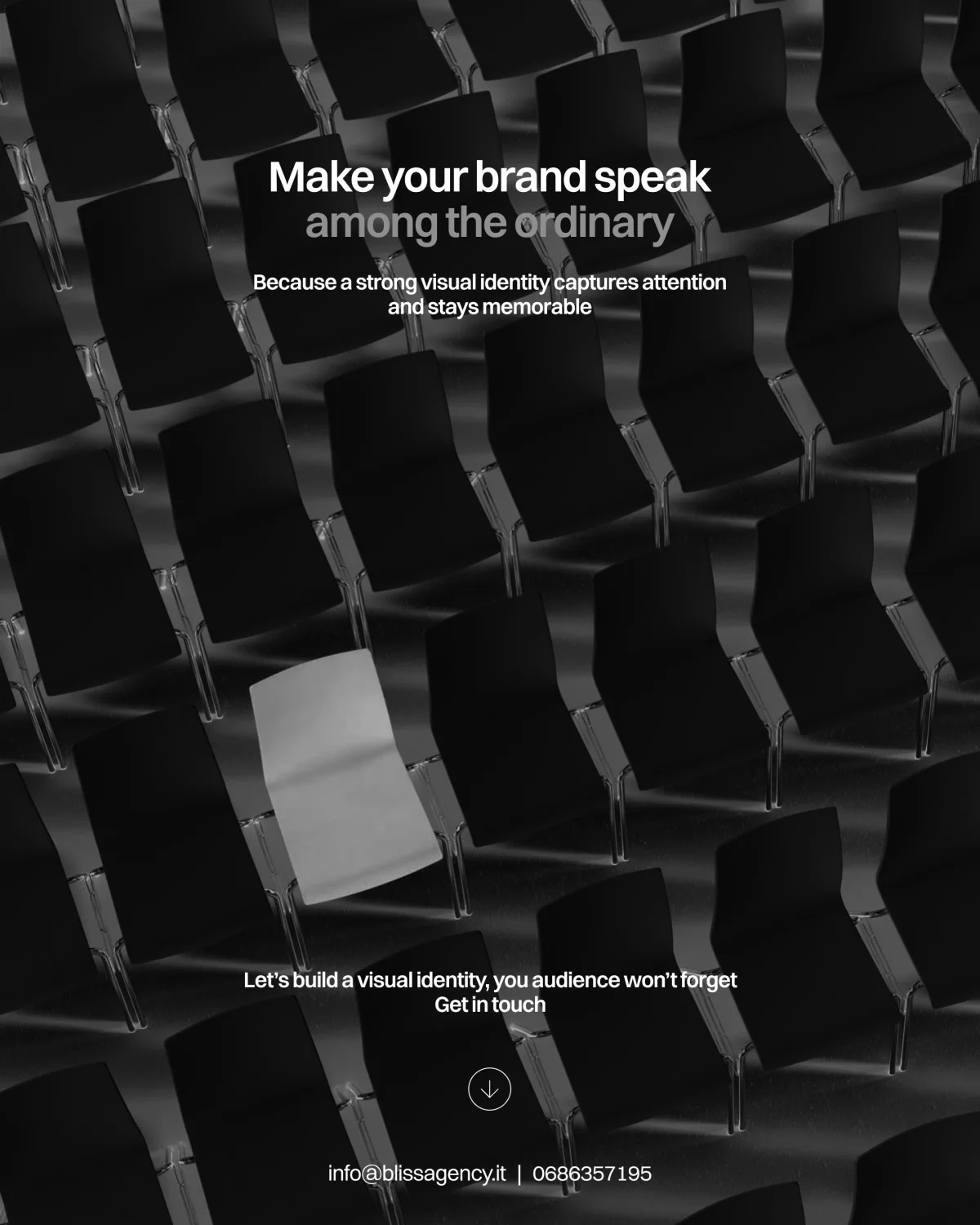 Sedie in bianco e nero, identità visiva unica. Cattura l'attenzione, branding memorabile. Design distintivo per il tuo marchio.