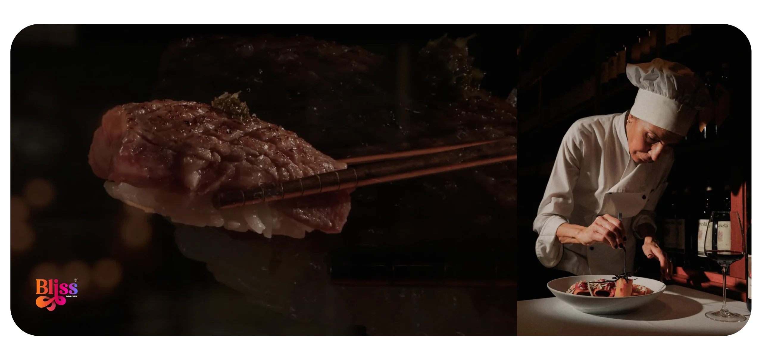 Chef in Italy preparing sushi and gourmet dishes. Restaurant marketing: specialist agencies to promote culinary excellence.