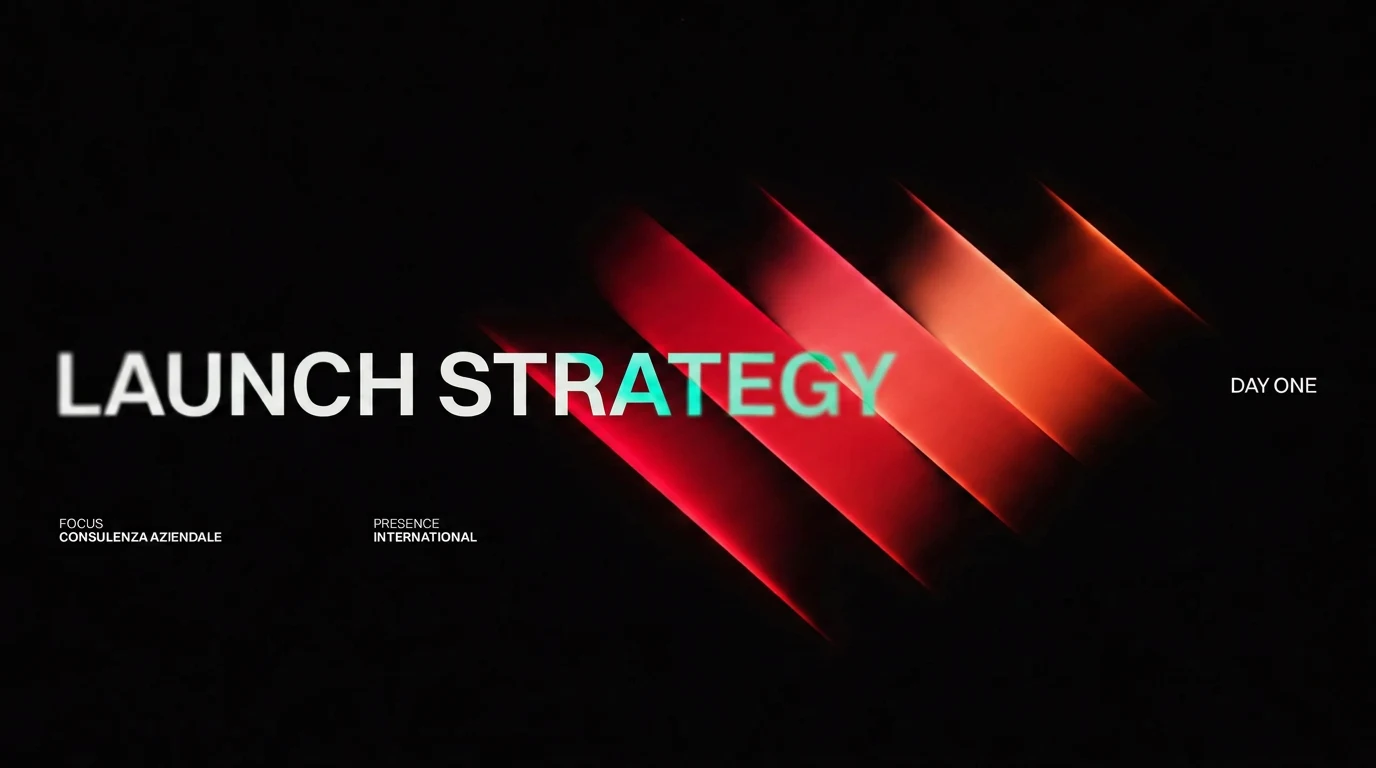 Strategia di lancio brand: Pianificazione metodica per un impatto duraturo. Giorno Uno. Focus consulenza aziendale, presenza internazionale.