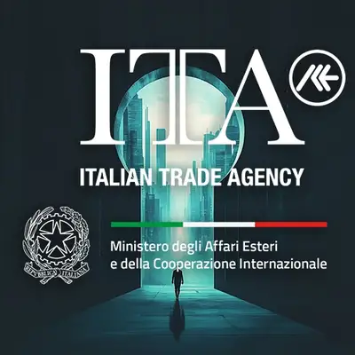 ITA Italian Trade Agency logo. Promozione del commercio italiano all'estero. Ministero degli Affari Esteri e della Cooperazione Internazionale.