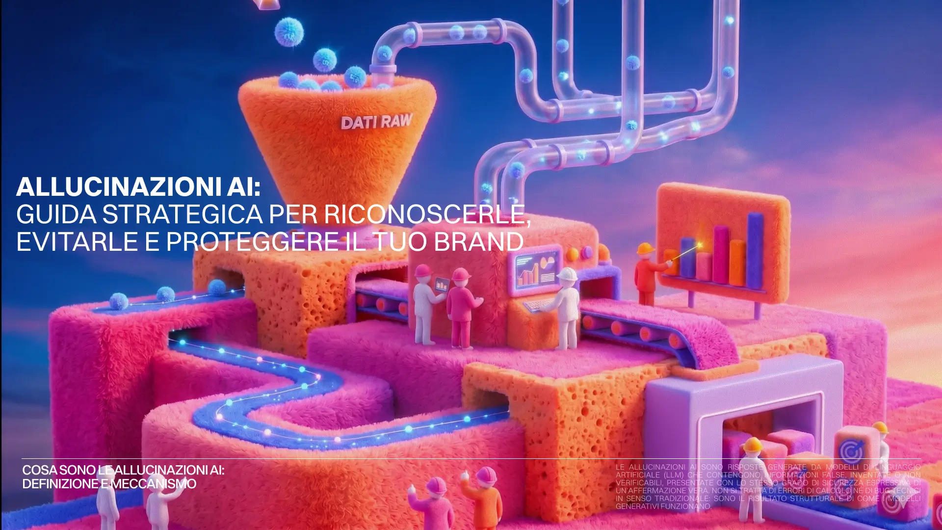Guida strategica AI: come riconoscere, evitare le allucinazioni AI e proteggere il tuo brand. Dati e processo automatizzato.
