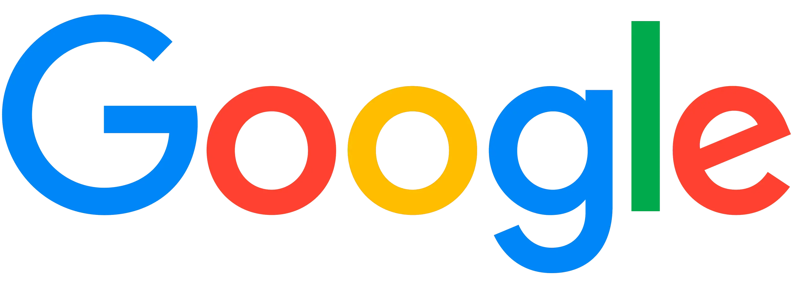Il logo Google multicolore su sfondo nero mostra le lettere blu, rossa, gialla e verde.
