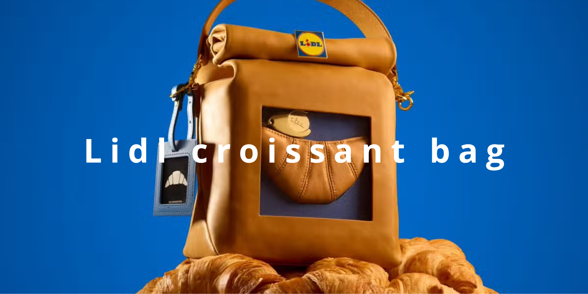 Borsa croissant Lidl: accessorio moda originale. Design ispirato al famoso marchio, perfetta per gli amanti del pane e dello stile unico.