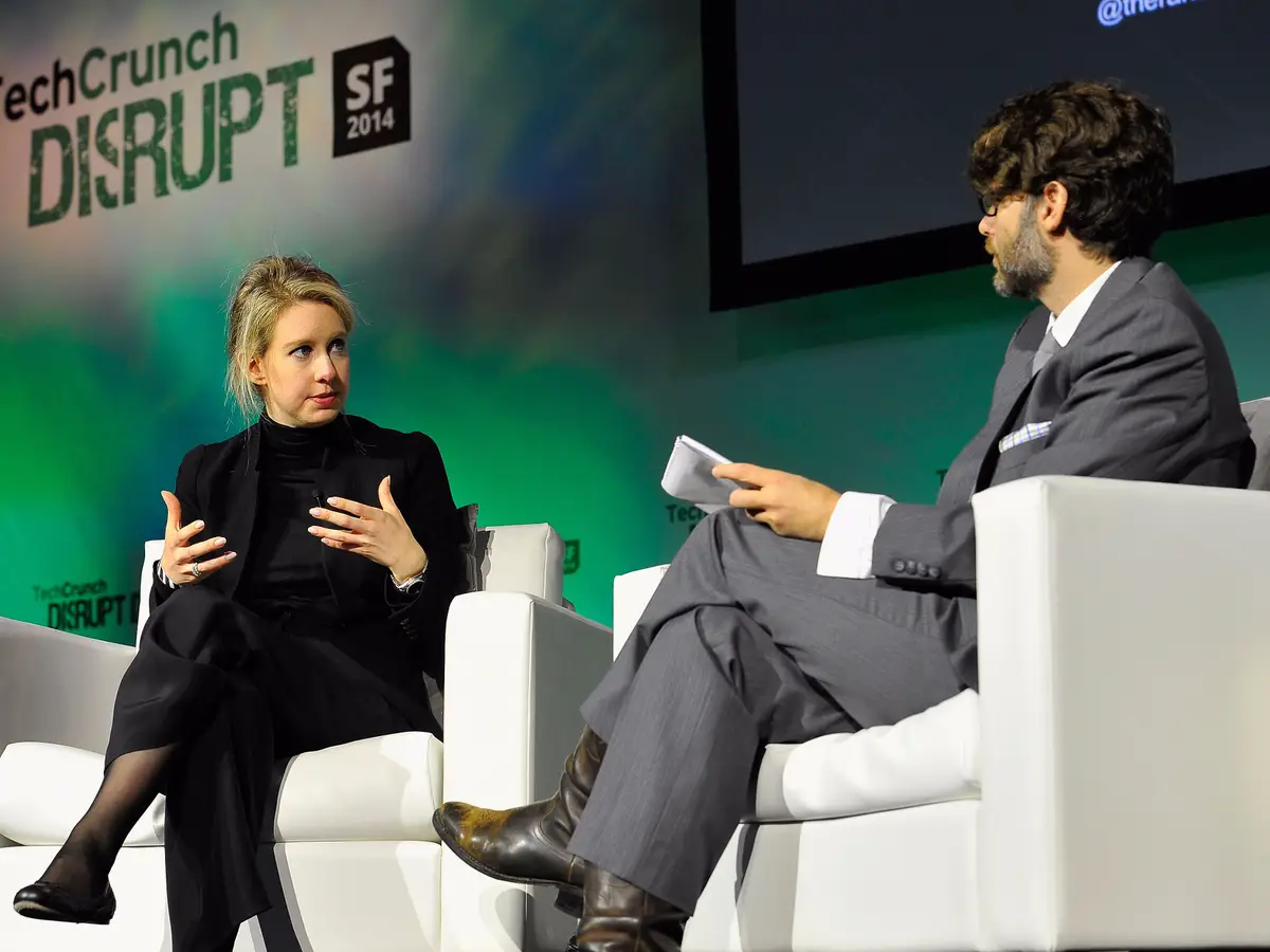 Elizabeth Holmes, fondatrice di Theranos, durante TechCrunch Disrupt 2014.