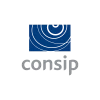 Logo Consip: cerchi concentrici blu su sfondo nero. Bliss Agency partner Consip per soluzioni digitali innovative.