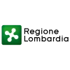 Logo Regione Lombardia. Simbolo verde con croce bianca. Bliss Agency.